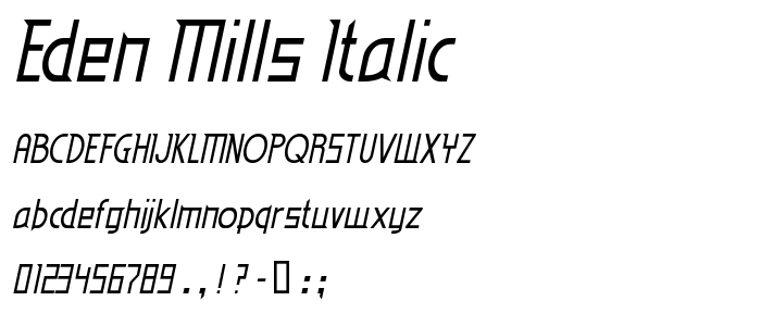 Eden Mills Italic font